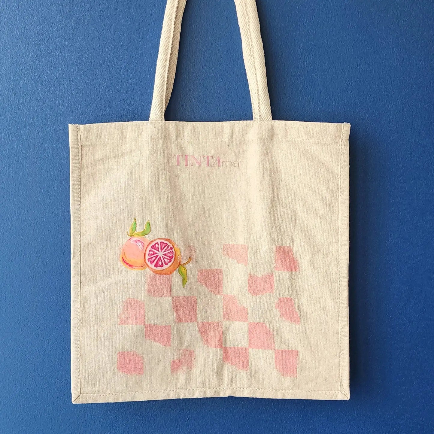 Bolsa de Playa Cuadros Rosa - TINTAmarBolsa de Playa Cuadros RosaTINTAmarTINTAmarBolsa de Playa Cuadros Rosa