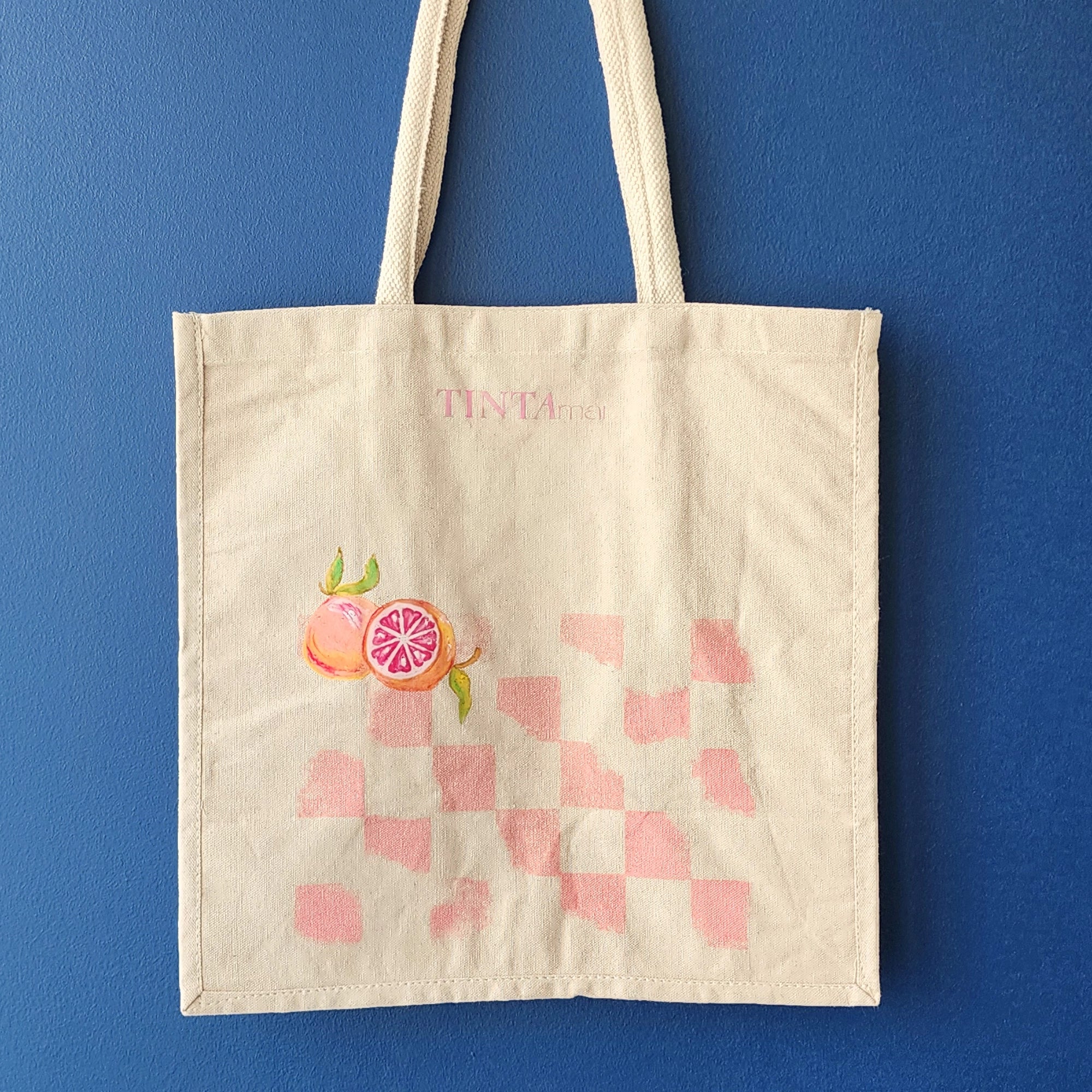 Bolsa de Playa Cuadros Rosa - TINTAmarBolsa de Playa Cuadros RosaTINTAmarTINTAmarBolsa de Playa Cuadros Rosa