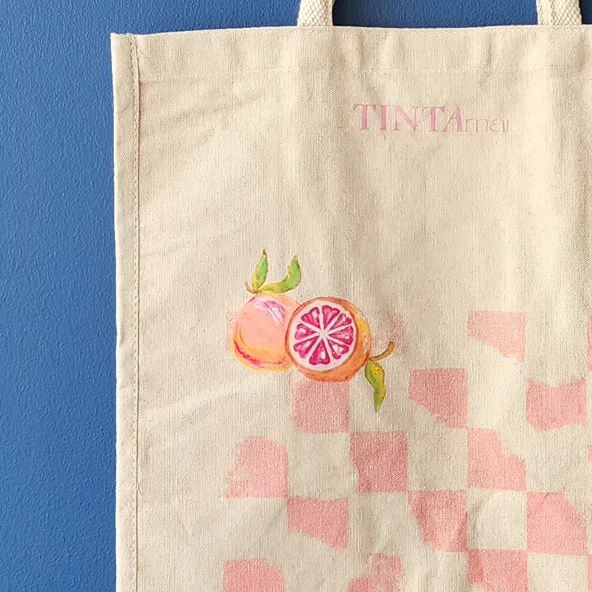 Bolsa de Playa Cuadros Rosa - TINTAmarBolsa de Playa Cuadros RosaTINTAmarTINTAmarBolsa de Playa Cuadros Rosa