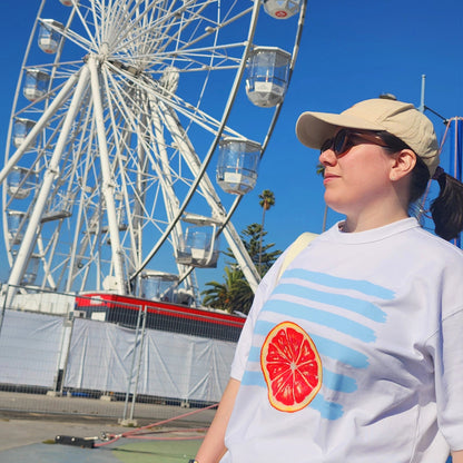 Polera Arancia Rossa Oversize - TINTAmarPolera Arancia Rossa OversizePoleraTINTAmarTINTAmarBlanco