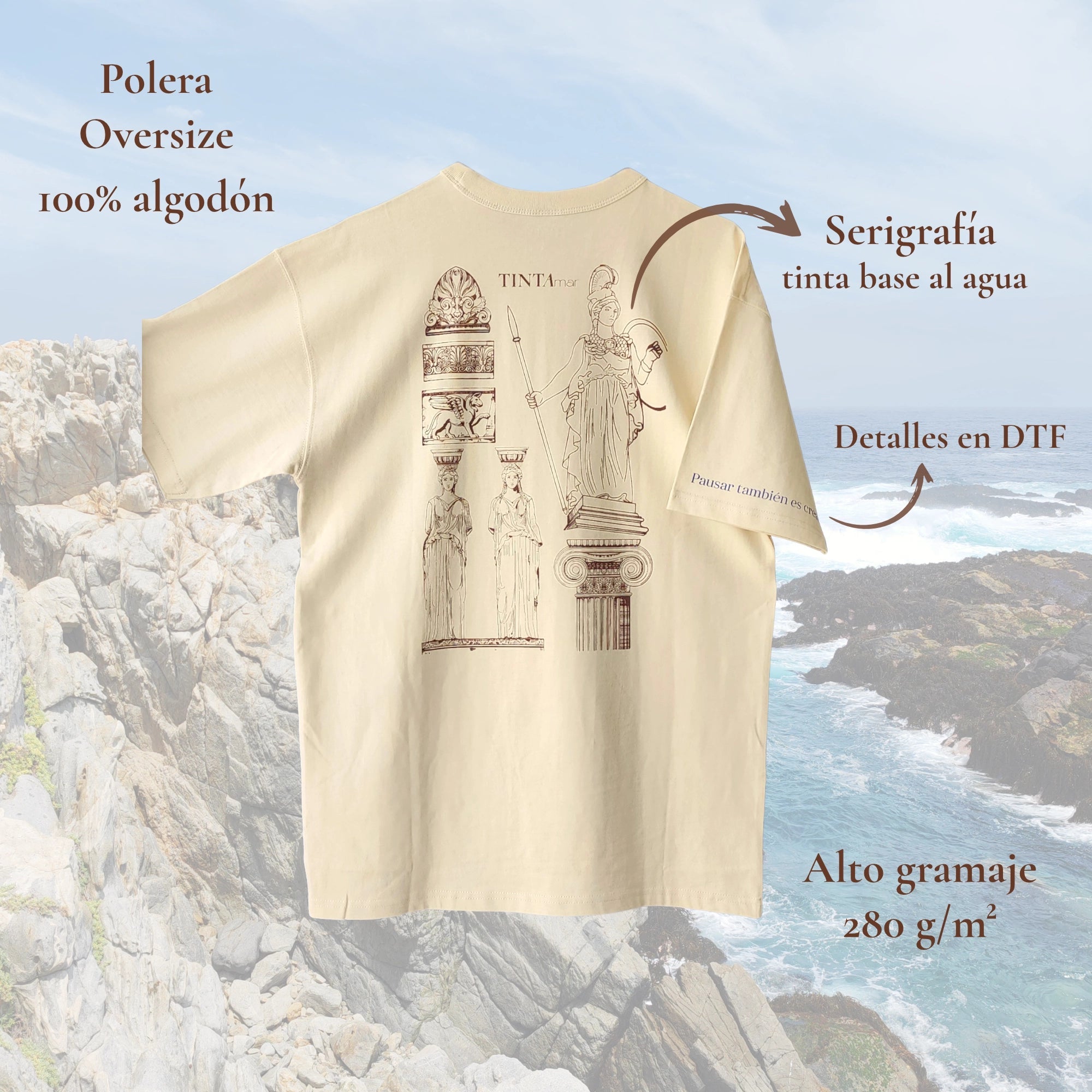 Polera Atenea Arena Oversize - TINTAmarPolera Atenea Arena OversizePoleraTINTAmarTINTAmarArenaSPolera Atenea Arena Oversize