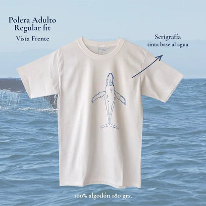 Polera Ballena adulto Regular Fit 100% algodón - TINTAmarPolera Ballena adulto Regular Fit 100% algodónPoleraTINTAmarTINTAmarBlancoSPolera Ballena adulto Regular Fit 100% algodón