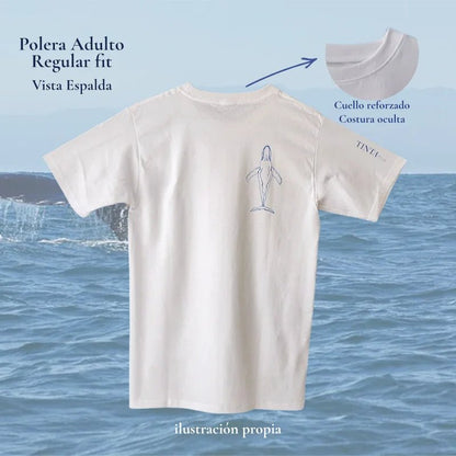 Polera Ballena adulto Regular Fit 100% algodón - TINTAmarPolera Ballena adulto Regular Fit 100% algodónPoleraTINTAmarTINTAmarBlancoSPolera Ballena adulto Regular Fit 100% algodón