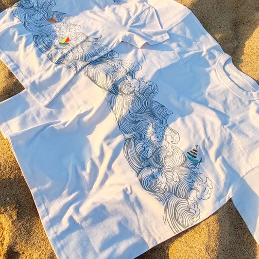 Polera Olas adulto Oversize 100% algodón - TINTAmarPolera Olas adulto Oversize 100% algodónPoleraTINTAmarTINTAmarBlancoSPolera Olas adulto Oversize 100% algodón